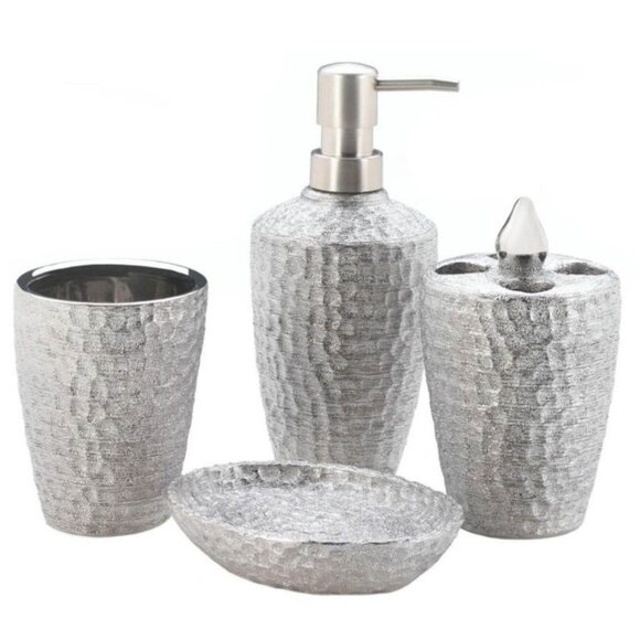 Other - HAMMERED SILVER TEXTURE BATH ACCESSORIES